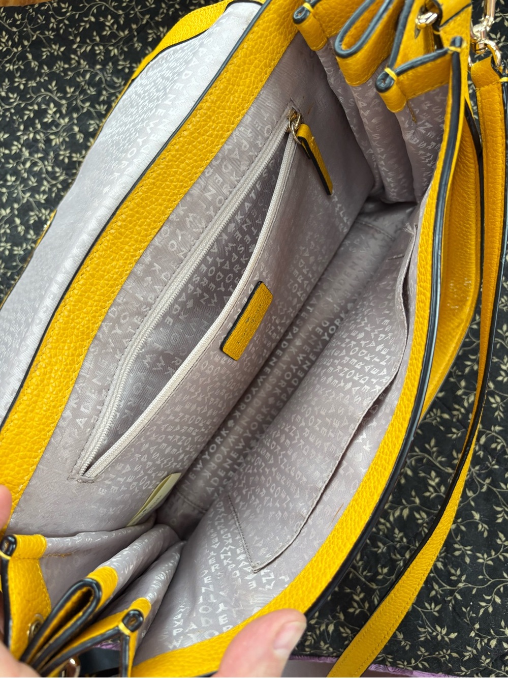 Kate Spade Leila Medium Flap Leather Shoulder Bag - Yellow - Picture 6 of 11